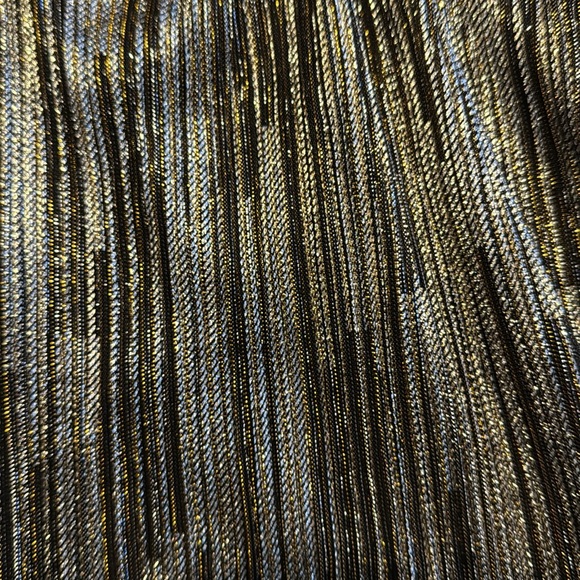 MICHAEL Michael Kors Stripe Foil Metallic V-Neck Long Sleeve Top size Small - Picture 2 of 5